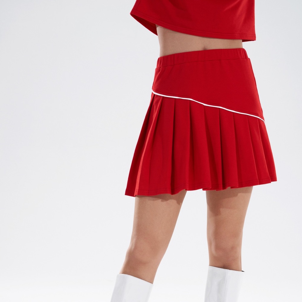 Daredevil Red Pleated Skater Skirt